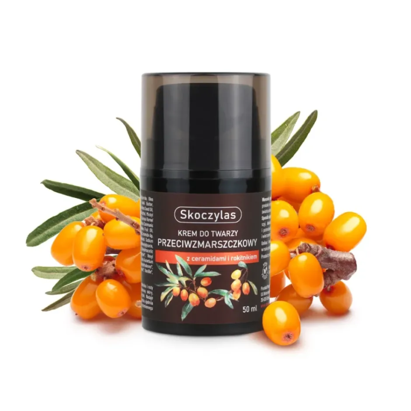 Krem do twarzy przeciwzmarszczkowy z ceramidami i rokitnikiem - 50 ml - Skoczylas