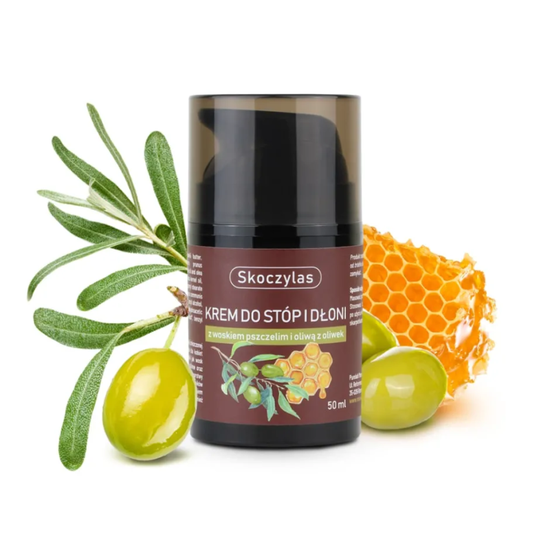 Krem do stóp i dłoni z woskiem pszczelim i oliwą z oliwek - 50 ml - Skoczylas
