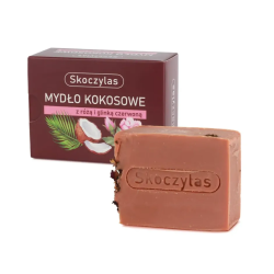 Mydło kokosowe z różą i glinką czerwoną - 100 g - Skoczylas
