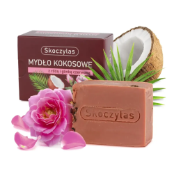 Mydło kokosowe z różą i glinką czerwoną - 100 g - Skoczylas