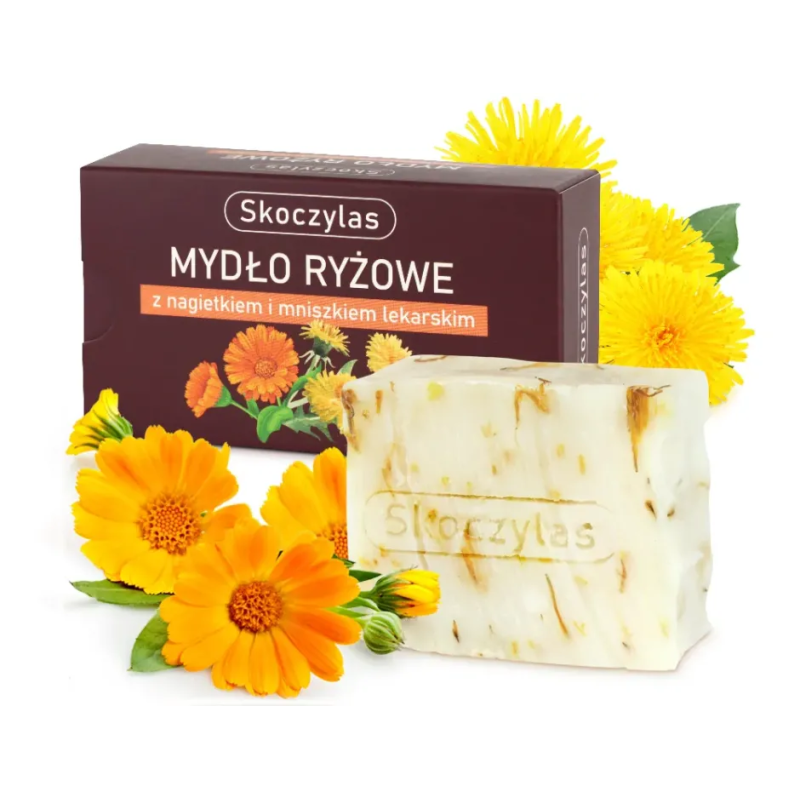 Mydło ryżowe z nagietkiem i mniszkiem lekarskim - 100 g - Skoczylas