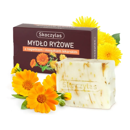 Mydło ryżowe z nagietkiem i mniszkiem lekarskim - 100 g - Skoczylas