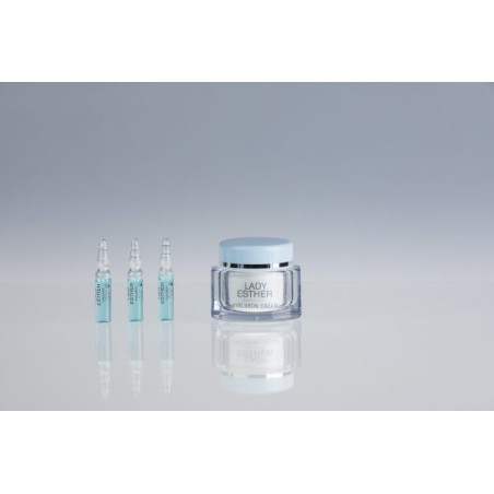 Krem z kwasem hialuronowym i 3 ampułki - Lady Esther 50 ml